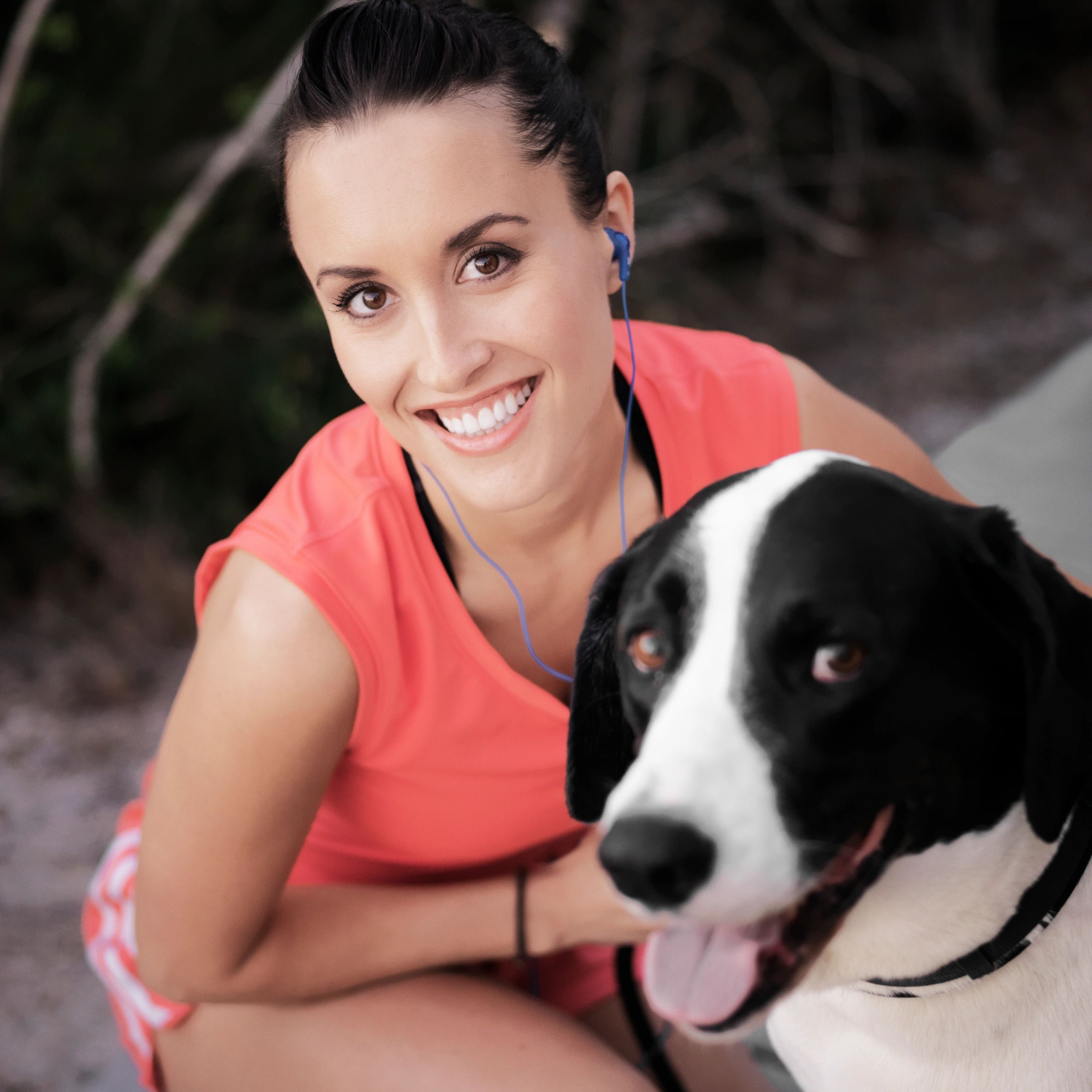 Portrait of a pet owner with their dog